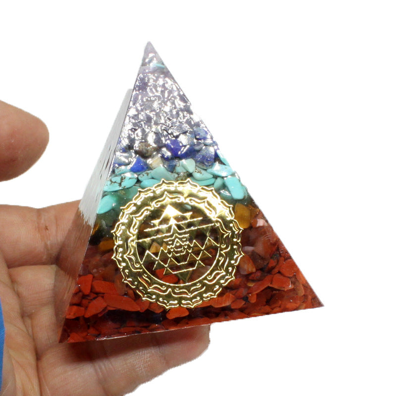 Orgonite Seven Chakras Energy Pyramid