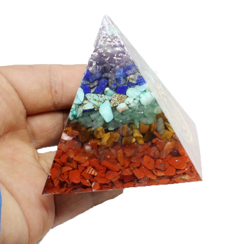 Orgonite Seven Chakras Energy Pyramid