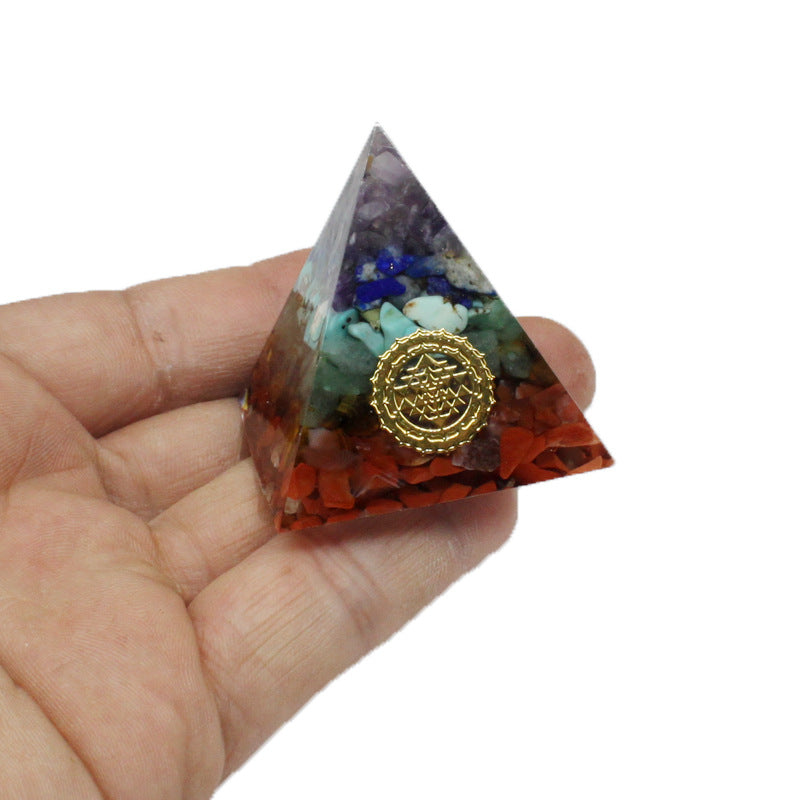 Orgonite Seven Chakras Energy Pyramid