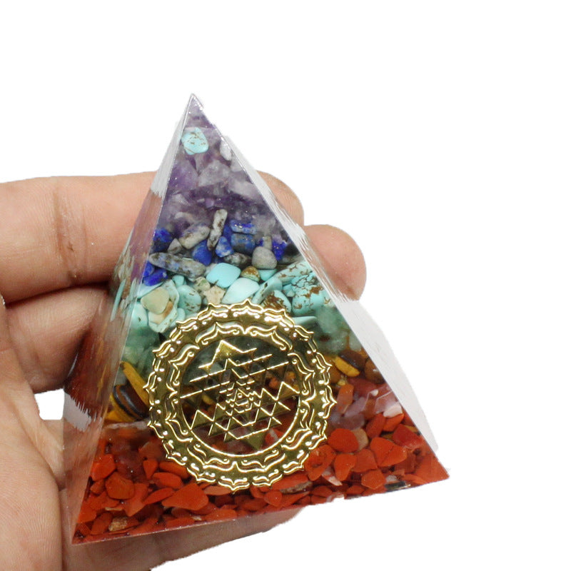 Orgonite Seven Chakras Energy Pyramid