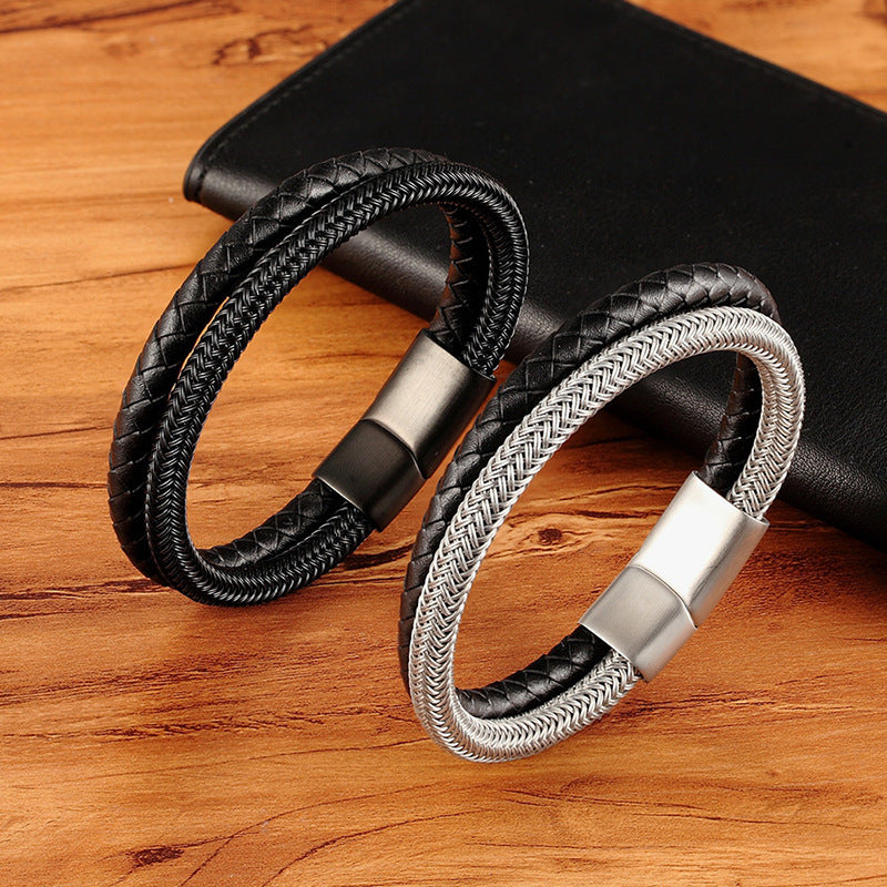 Two-Tone Magnetic Buckle Bracelet Bracelet (Unisex )