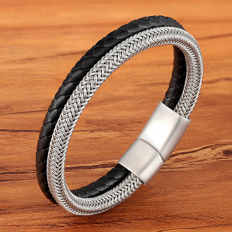 Two-Tone Magnetic Buckle Bracelet Bracelet (Unisex )