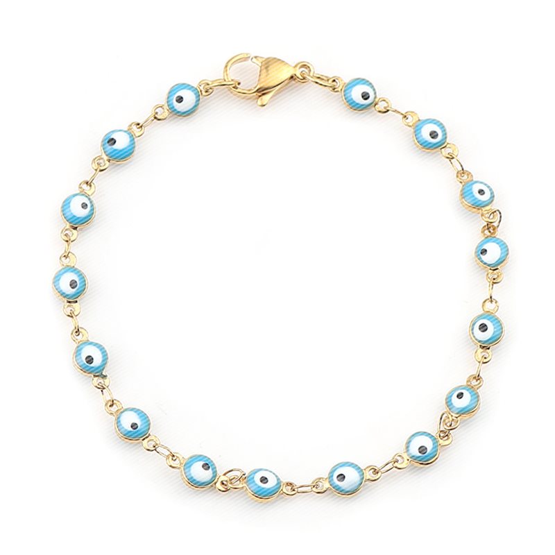 Zircon Evil Eye Bead Bracelet ( Unisex )