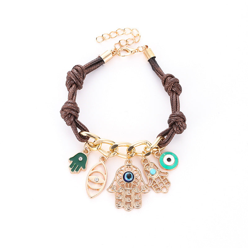 Retro Evil Eye Bracelet Fatima Hand Palm Charm