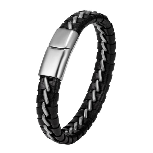 Woven leather bracelet